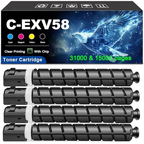Image of Compatible for Canon C-EXV58 Toner Cartridge Work for ImageRUNNER ADVANCE C5840 C5850 C5860 C5870 DX C5840i C5850i C5860i C5870i Printer C-EXV 58 CEXV58 BK C M Y 4-pack