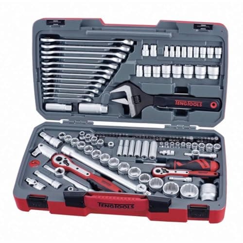 Image of Teng TM127 1/4/3/8/1/2-Inch Drive Tool Set - Red (127-Piece)