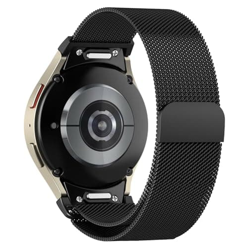 Image of Magnetic straps for Samsung Galaxy Watch 7 6 5 4 strap 40mm 44mm/Galaxy Watch 6 Classic 47mm 43mm/Watch 4 Classic 46mm 42mm/5 Pro 45mm/FE,One-Click Milanese Loop Stainless Steel Metal Replacement Band
