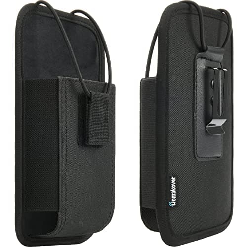 Image of Large Scanner Holster, Rugged Vertical Carrying Case Pouch for Zebra TC75x, TC75, TC70x, TC70, TC72, TC77, M60, MC65, MC67 Mobile Computer Handheld Barcode Scanner Holder with Metal Belt Clip (Black)