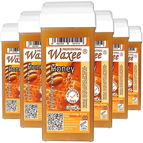 Image of Roll on wax cartridge 100ml roller Natural HONEY- WAXEE (6 x 100ml roll-on wax cartridge)