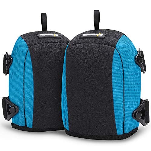 Image of Thunderbolt Knee Pads Work for Construction Flooring Plumbing Cleaning - Gardening Anti-Slip Leather Lightweight Comfortable Foam Cushion Adjustable Straps & Fast Clip Fasteners