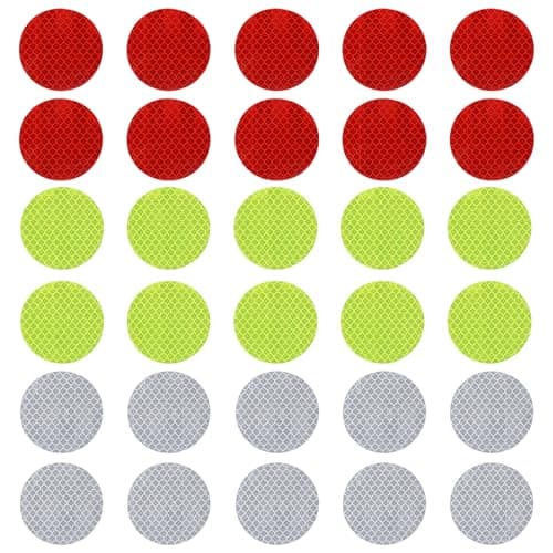 Image of PATIKIL Reflective Stickers, 30 Pack Night High Visibility Waterproof Warning Safety Sticker Outdoor Reflectors for Bikes Motorcycles Helmets Mailboxes, 3 Colors(Round)