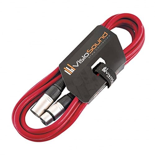 Image of VisioSound Male to Female XLR Mic Lead/Balanced Microphone/Mic Patch Cable / 7 Colours 3m Red