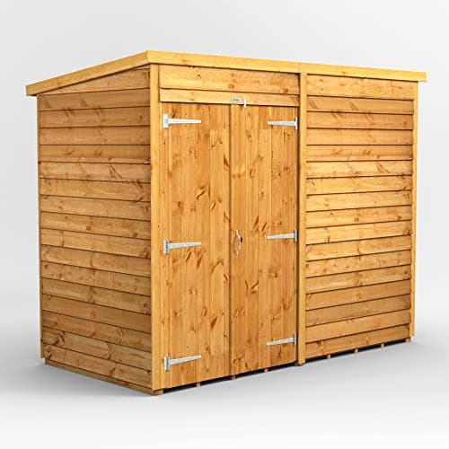 Image of Powersheds High Grade Premium Pent Overlap Wooden Shed with Double Door, Security Features, Door Flexibility, made from 10 mm Extra Thick Timber (Windowless)