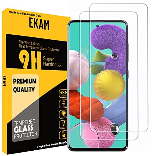 Image of Mobile Stuff 2 Pack Tempered Glass Screen Protector For Galaxy A51 Scratch Resistance Protection 9H Hardness HD Transparent Shatter Proof Film Compatible with Samsung Galaxy A51