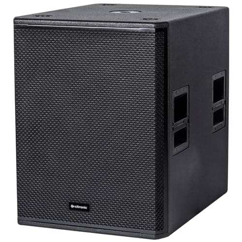 Image of Citronic | CORVA 18” Passive Subwoofer Speaker – High Power DJ PA Bass Cabinet with Pole Mount, Heavy Duty Plywood Enclosure, 4000W Max, Black