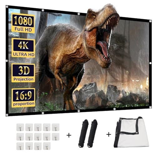 Image of DUYIKJ 150 inch Outdoor Projector Screen,Foldable Washable Anti-Crease Portable Projection Screen Projector 4K 16:9 HD Rear Front Movies Screen for Backyard Home Theater Office