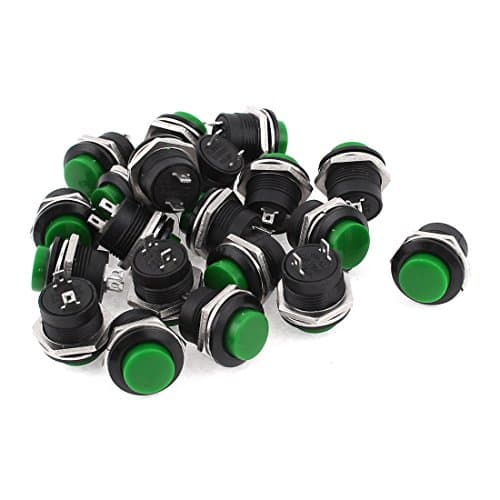 Image of Sourcingmap 20x R13-507 SPST Momentary Green Push Button Switch 125V/6A 250V/3A