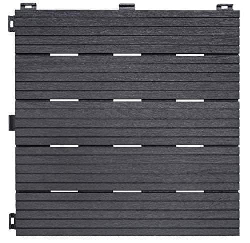 Image of Eco Garden Clip Lock Deck Tile Cosmopolitan Steel 30x30cm - 6 tiles per pack