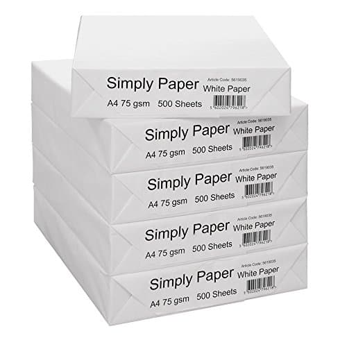 Image of Simply Paper A4 75gsm Multipurpose Paper: 1 box=5 Reams:2500 sheets: Wholesale Offer (Select Number of Boxes Required): Free 48Hr Delivery (1)