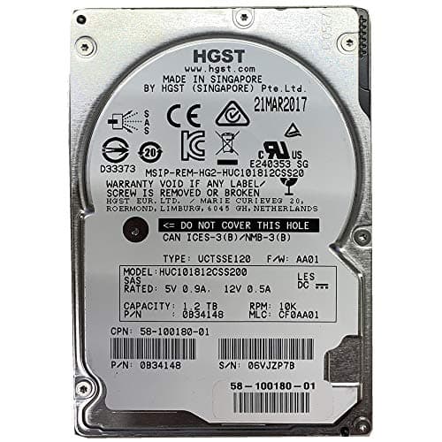 Image of HGST 1.2TB HDD 10K RPM 2.5" 12Gb/s SAS Hard Disk Drive Model: HUC101812CSS200 DP/N: 0KV02
