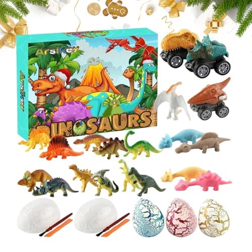 Image of Christmas Countdown Calendar - 24 Dinosaur Advent - Dinosaur Playset | for Kids Christmas Birthday Classroom Party Learning Decorations