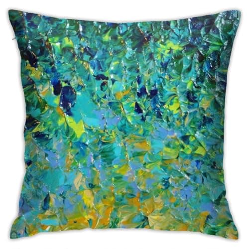 Image of Stunning Lake Ocean River Water Nature Throw Pillow Covers 18"X18" Cozy Velvet Square Throw Pillowcases Home Decor For Bed Couch Sofa Living Room Cushion Cover