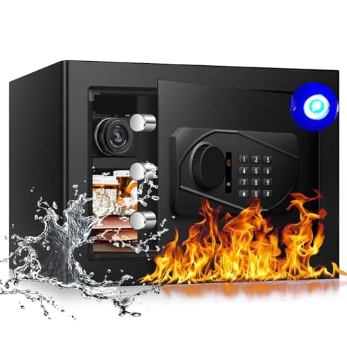 Image of AltiKeep Security Safe with LED Light Digital Keypad,30L Home Safe Box with Fireproof Document Bag, Secure Cash, Jewelry, Other Valuables, Money Storage Box For Home, Office, Hotel, 30cm x 35cm x 25cm