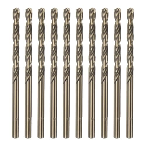 Image of sourcing map 10pcs Cobalt Jobber Drill Bits 3.7mm / 0.146" M35 High Speed Steel HSS Twist Drilling Bit Tool for Stainless Steel Copper Wood Plastic and other Hard Materials