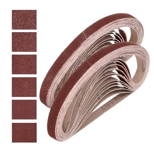 Image of sourcing map 13mm x 457mm Sanding Belts, 36 Pcs 40/60/80/120/180/240 Grits Aluminum Oxide Abrasive Belt Sander File Belt for Woodworking, Metal Polishing, Knife Sharpener