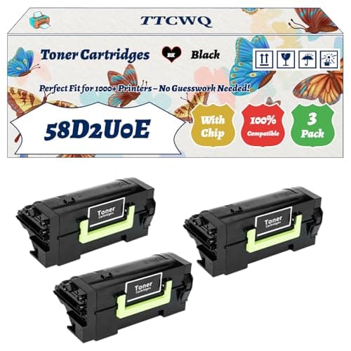 Image of Compatible for Lexmark 58D2U0E Toner Cartridges Work for Lexmark MS825dn MS826de MS823n MX722adhe MS725dvn Printers (3 Pack Black)