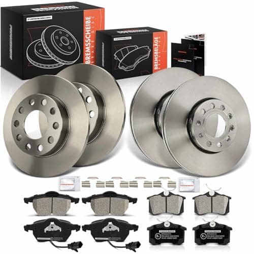 Image of Frankberg Brake Kit incl. 4x Brake Disc + 8x Brake Pad Front Rear Compatible with A4 8E2 A4 Avant 8E5 Exeo ST 3R5 A4 Avant 8ED Replace# 1J0698451B, 1J0698451C