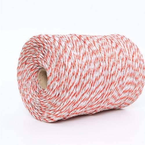 Image of 200m Electric Fence Wire, 6 Strand Polywire Electric Fence Wire, Reel Nylon Stainless Steel Red and White Color for Livestock Cattle Sheep Horse Pets Crop