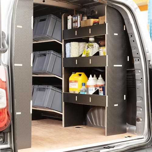 Image of Van Racking System for VW Volkswagen Caddy L1 (Standard) 2021+ Heavy Duty HEXABOARD Tool Storage & Shelving - Storage Shelves & Work Van Organisation - Complete Set