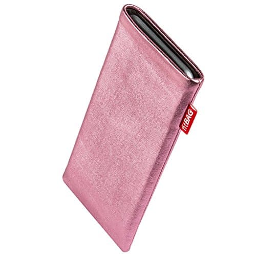 Image of fitBAG Groove Pink custom tailored sleeve for Apple iPhone 3Gs 16GB 16 GB | Made in Germany | Fine nappa leather pouch case cover with MicroFibre lining for display cleaning