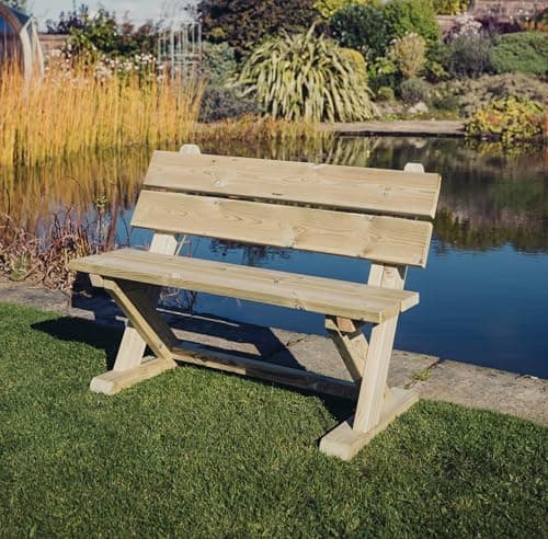 Image of Churnet Valley Wooden Garden Bench, Bench, Wooden Garden Furniture,