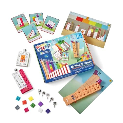 Image of Learning Resources MathLink Cubes Numberblocks 11–20 Activity Set, Ages 3+, Numberblocks Toys, Build & Learn Early Maths with 30 Activities