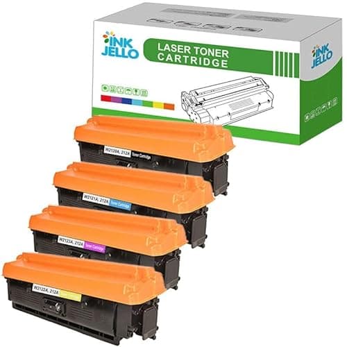 Image of InkJello Toner Cartridge With Chip For Printer, Compatibile with HP Colour LaserJet Enterprise Flow MFP M578c M554dn M555dn M555x MFP M578dn MFP M578f (4-Pack)