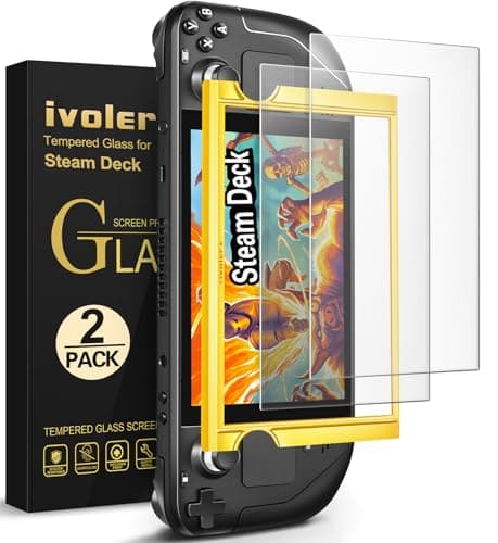 Image of ivoler 2 Pieces Screen Protector for Valve Deck Steam/OLED, Premium Tempered Glass, 9H Hardness, Bubble Free, Anti-scratch