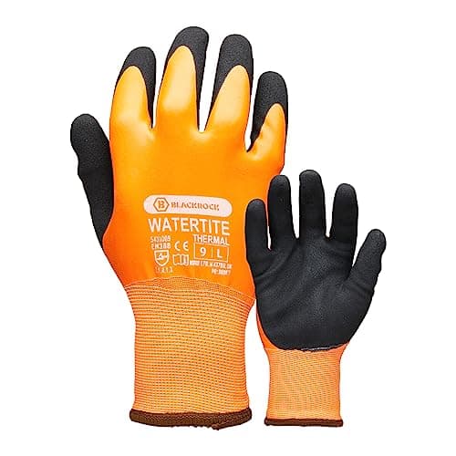 Image of Blackrock Waterproof Thermal Work Gloves, Watertite For Men Women Unisex, Freezer Gloves, Fleece Lined, Accessories, Heated, Gardening Heavy Duty, Warm Insulated, Dry, Protection, Size 8/Medium