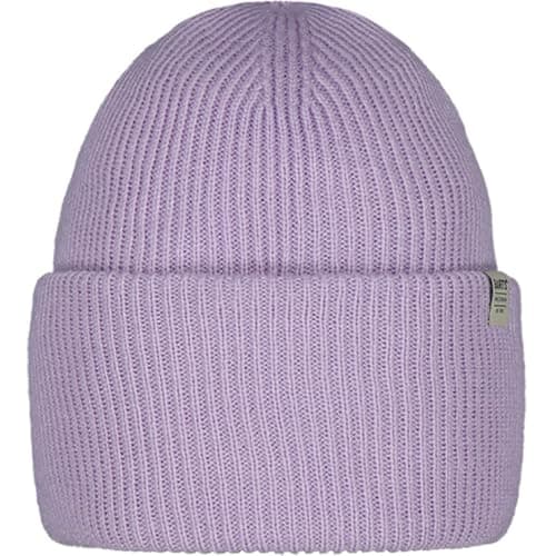 Image of Barts Haveno High Cuffed Ribbed Knit Stretchy Beanie Hat - Lilac