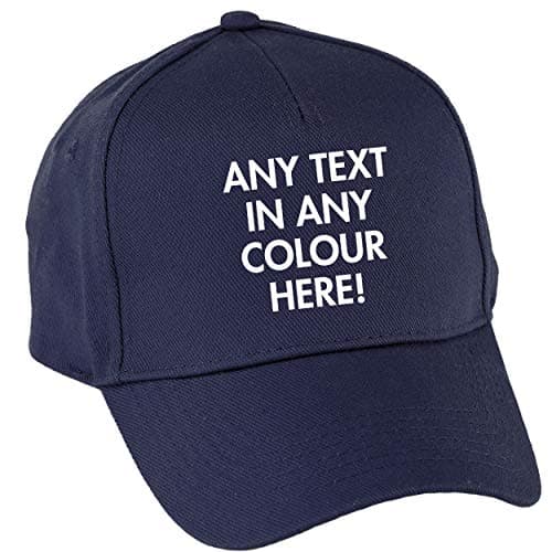 Image of Hippowarehouse Personalised Baseball Cap hat Premium Printed 5 Panel OneSize Adults Navy