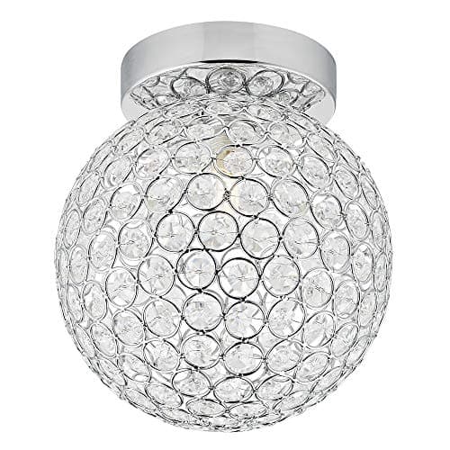 Image of Modern Chrome and Clear Glass IP44 Rated Bathroom Ceiling Light by Happy Homewares