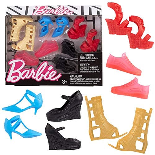 Image of Barbie Mattel Accessories Curvy & Tall Doll Shoe Pack (FCR93)