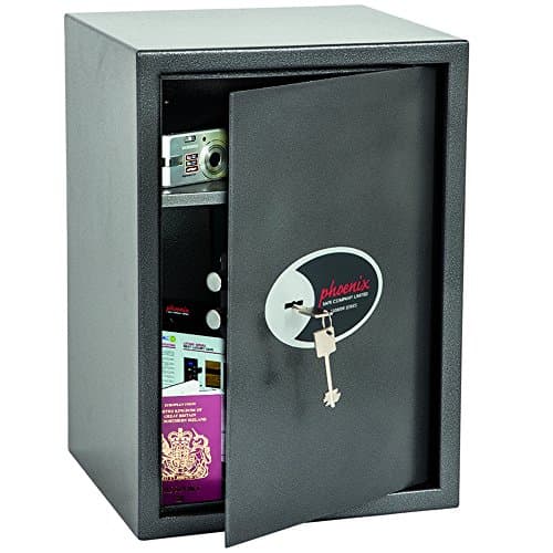 Image of Phoenix Safe Company – SS0804K Vela Home & Office Security Safe | Key Locking | Twin Locking Bolts | Metallic Graphite Finish | 51 Litre Capacity | 19kg