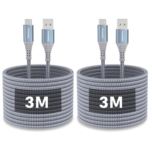 Image of USB C Cable 3M [2 Pack] 3A Fast Charging cable,Braided USB A to USB C Charger Cable for Samsung Galaxy S10 S9 S8 Plus,Note 10 9 8,LG V20 G8 G7