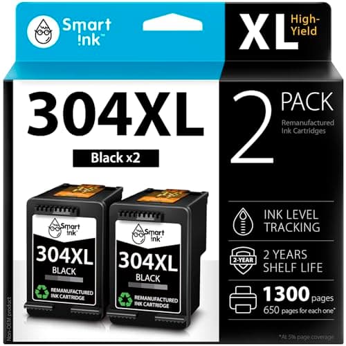 Image of Smart Ink Remanufactured Ink Cartridges Replacement for HP 304 XL 304XL (2 Black Combo Pack) to use with HP Printer Envy 5020 5000 5010 5030 5032 DeskJet 2600 3760 2630 2620 2632 3700 3720 2622 3750