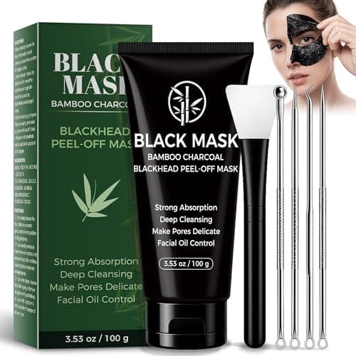 Image of Blackhead Remover Mask with Activated Charcoal, Deep Cleansing Black Head Remover for Face, Blackhead Peel Off Face Mask to Remove Blackheads & Acne, Suitable for Men, Women, and All Skin Types