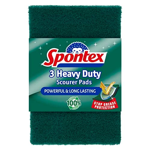 Image of Spontex 3 Heavy Duty Scourer Pads with Stop Grease