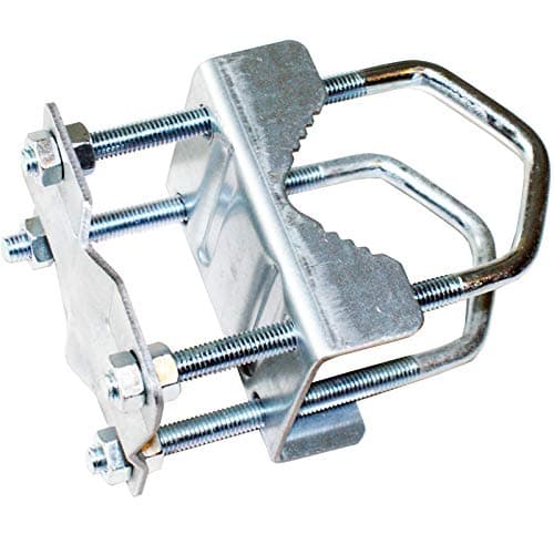 Image of Shelly Mast Clamp Bracket | 1” – 2 Inch Pole Bracket | 8 Nut Aerial Bolt Universal Steel Extension | TV Wall Mounting Kit | Loops