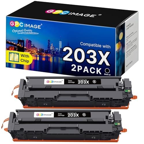 Image of GPC Image 203X Toner Cartridges Replacement for HP 203X 203A CF540X CF540A Compatible with Color Laserjet Pro MFP M281fdw M281fdn M280nw M254dw M254nw M254dn (Black, 2-Pack)