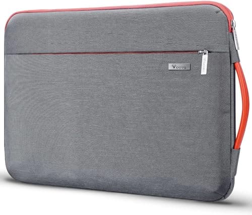 Image of Voova 360°Protective Laptop Sleeve Case 14-15 inch, Waterproof Slim Computer Cover Bag with Handle Compatible with MacBook Air 15 M2/M3/M4, MacBook Pro 15, Hp chromebook 14, Grey