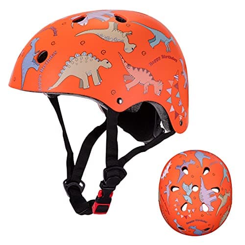 Image of Kids Bike Helmet for 2-8 Years Old Toddler Cycle Helmet Multi-Sport Lightweight Helmet Safety Protection Gear, Gifts for Boys Girls (Orange)