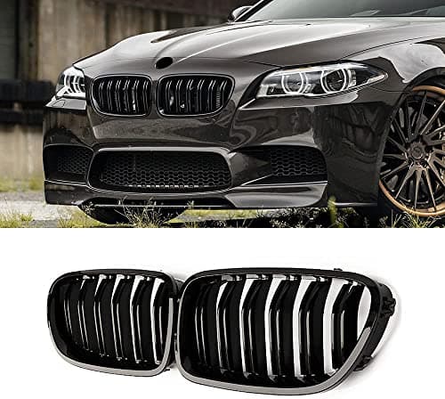 Image of Gangying F10 Grille for BMW 5 Series F10 F11 M5 Kidney Grille F11 Grill Double Slats Glossy Black 2010-2016