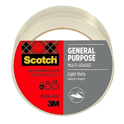 Image of Scotch General Purpose Tape Transparent 48 mm x 66 m 1 Roll/pack - Ideal for Packing Boxes and Parcels