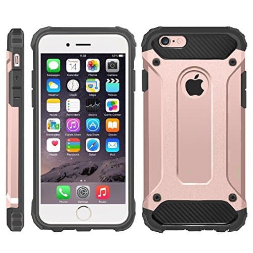 Image of iPro Accessories iPhone 6 Case, iPhone 6S Cover, Military-Duty Case - Impact Resistant Hybrid Heavy Duty [armor case] Dual Layer Armor Hard Plastic And Bumper Protective [SHOCKPROOF] Case (ROSE GOLD)