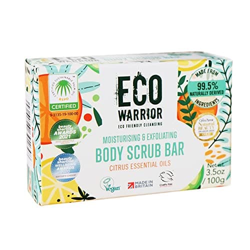 Image of Eco Warrior Body Scrub Soap Bar | Eco Friendly, Natural Body Bar Soap Scrub | Vegan, Cruelty-Free, No SLS or Parabens | Nourishing and Gentle Exfoliating with Citrus Essential Oils and Oatmeal | 100g