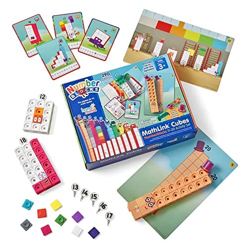 Image of hand2mind Numberblocks MathLink Cubes 11-20 Activity Set, 30 Numberblocks Activities Linked to TV Episodes, 155 NumberBlocks MathLink Cubes, Numberblocks Toys, Math Cubes, Homeschool Supplies