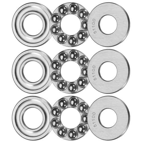 Image of sourcing map 3 Set 51100 Thrust Ball Bearings 10 x 24 x 9mm Plane Axial Ball Bearing Single Row Roller, Chrome Steel (ABEC3)